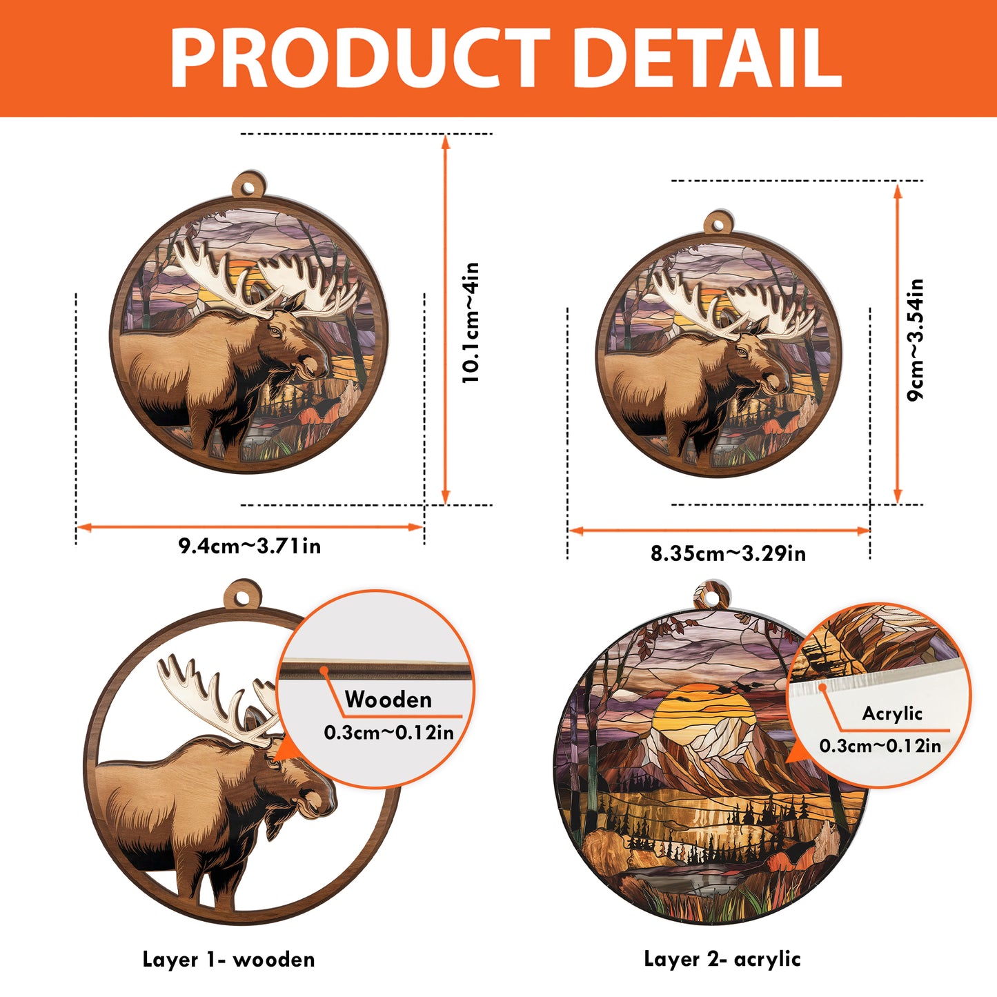 Moose Majesty Suncatcher Ornament – Stained Glass Wildlife Charm