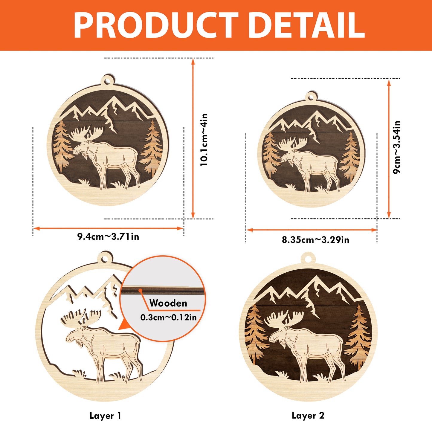 Moose Mountain Hunting Ornament - Christmas Gift for Hunters - The Deerly