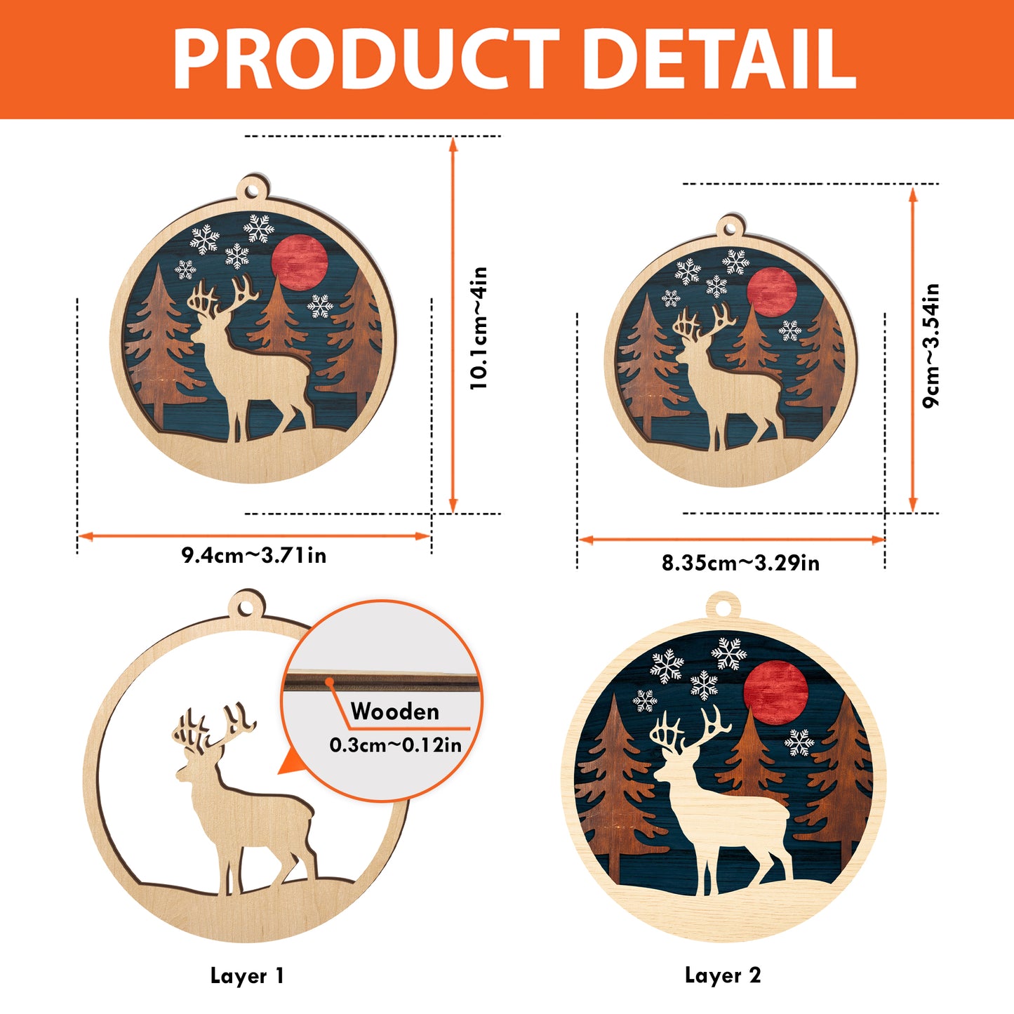 Majestic Deer Woodland Christmas Ornament