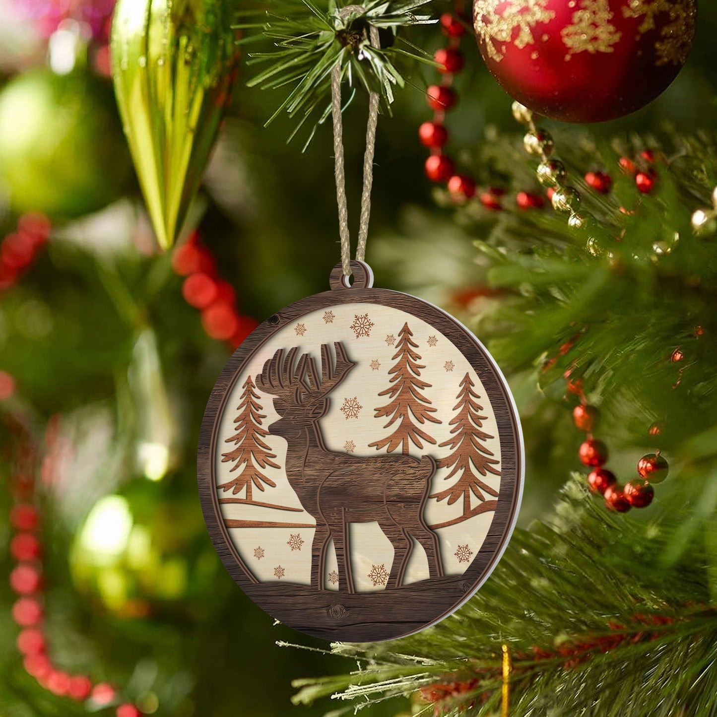 Winter Deer Hunting Ornament - Christmas Gift for Hunters - The Deerly