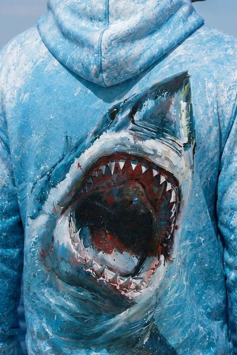 Performance Fishing Fleece-Lined Hoodie - Great White Surge - AUH04