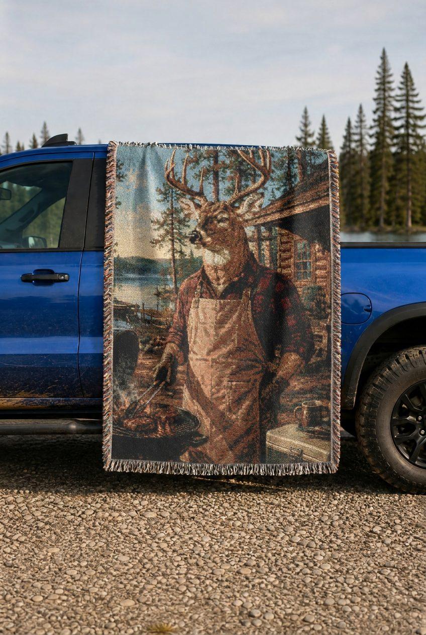 WB0027K woven blanket lifestyle mockup 02