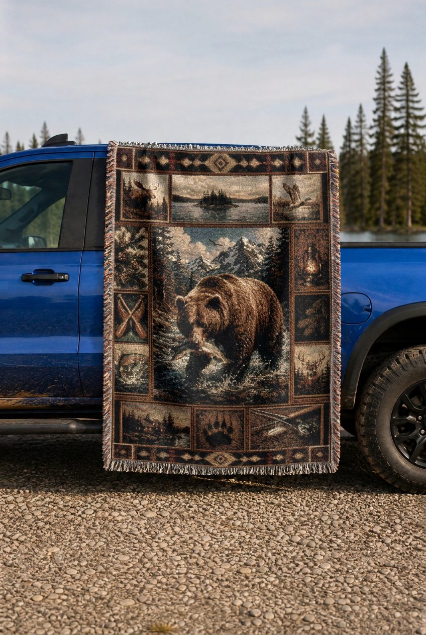 WB0045K woven blanket lifestyle mockup 02