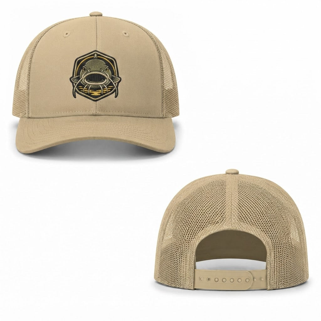 Catfish Shield Trucker Cap - khaki