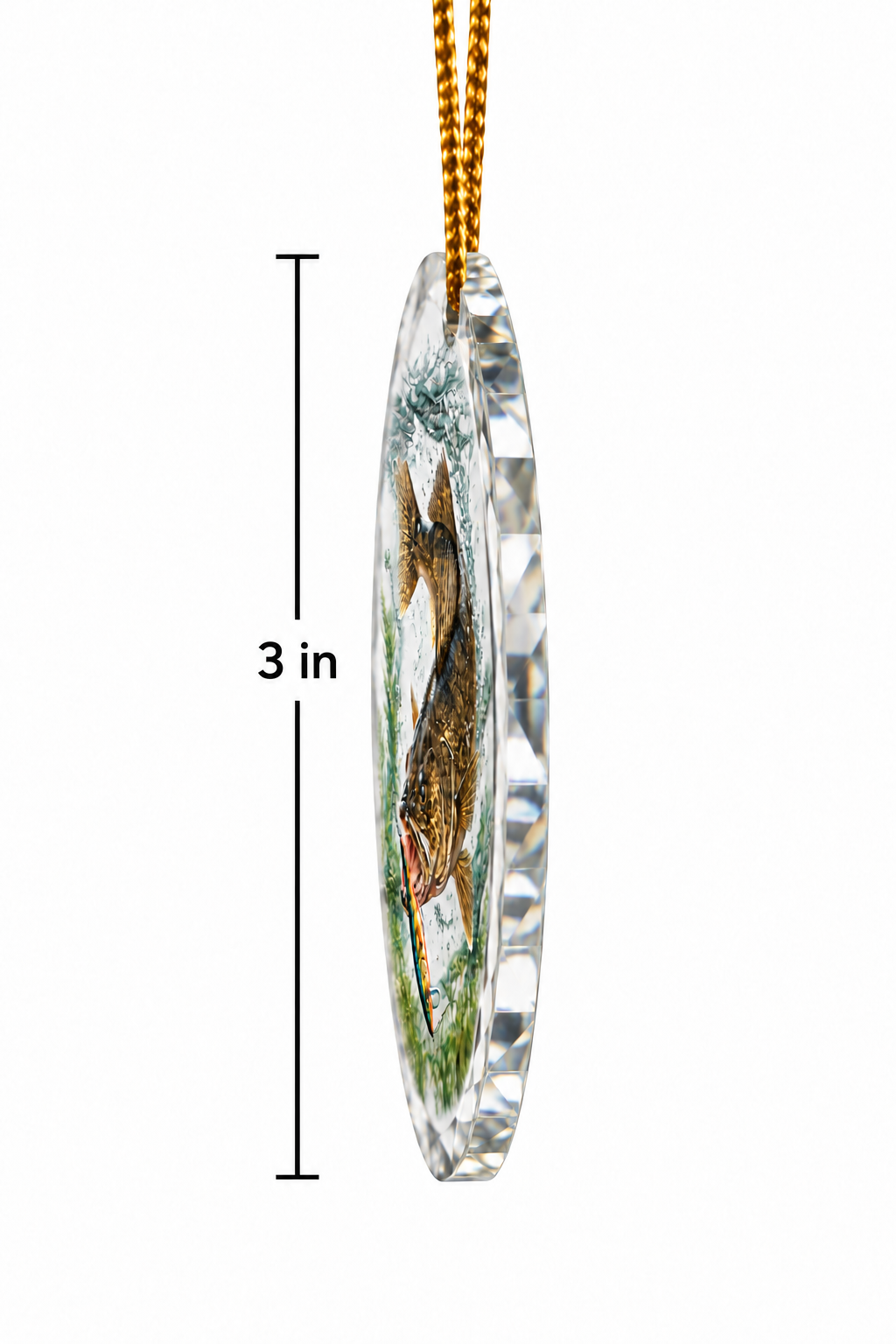 Cold Teal Walleye - Glass Ornament