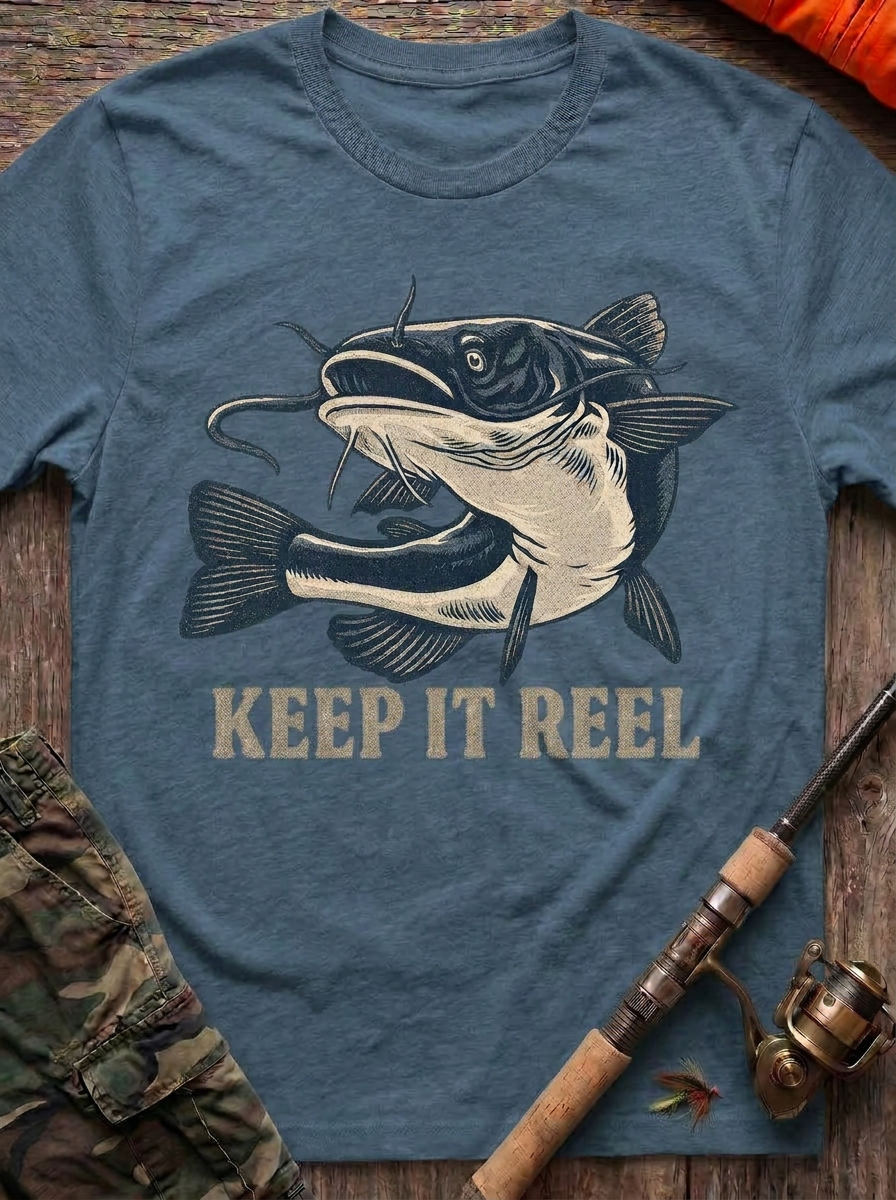 Keep It Reel Catfish Fishing T-Shirt