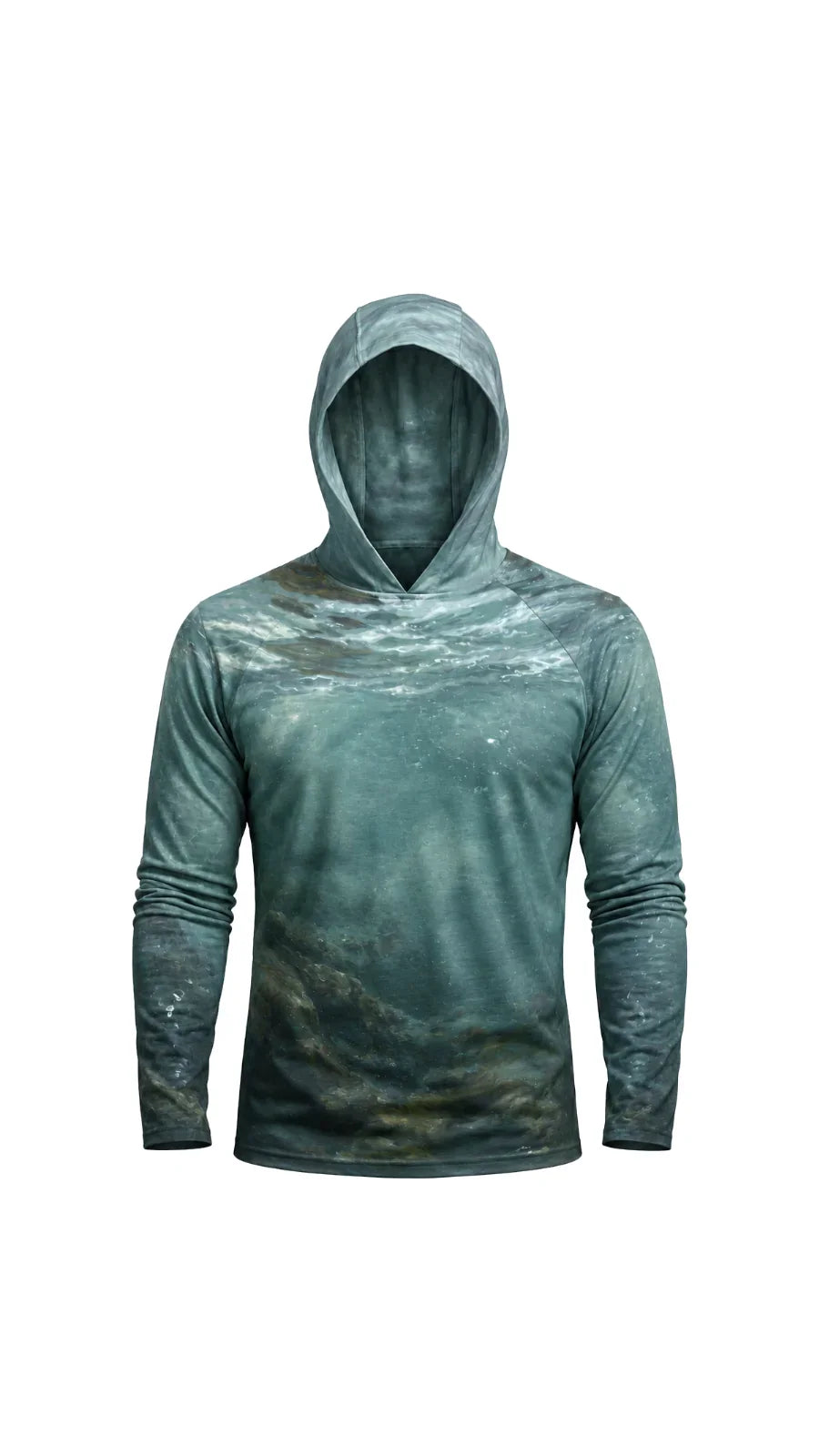 AirLite Fishing Sun Hoodie - Cold Teal Walleye - MHL39 image 6