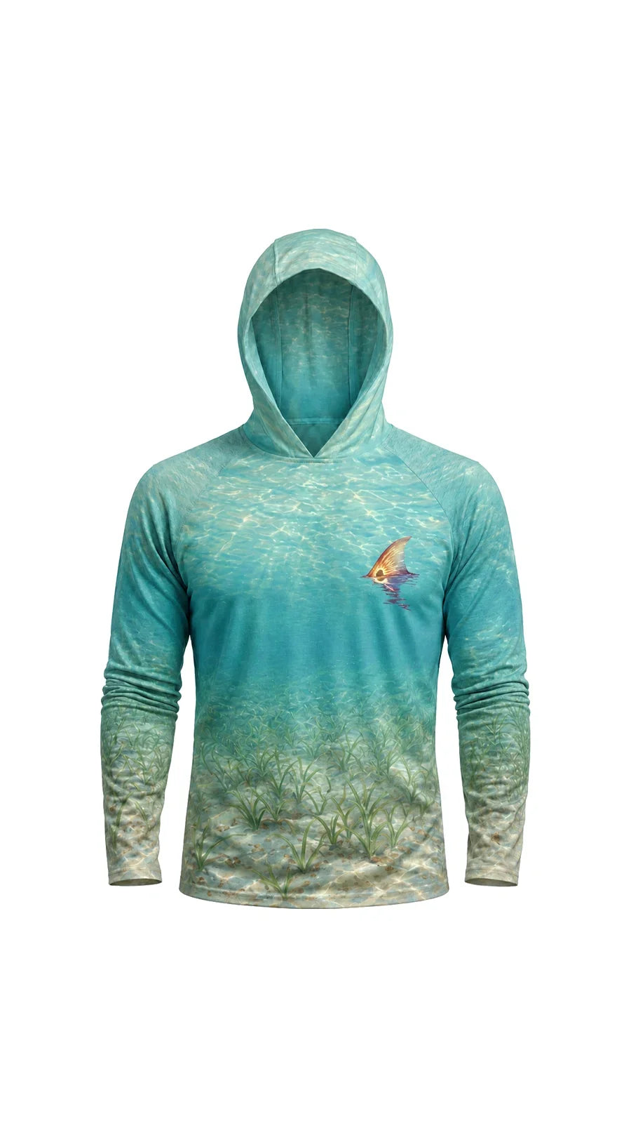 AirLite Fishing Sun Hoodie - Redfish Tailing Tide - MHL49 image 6
