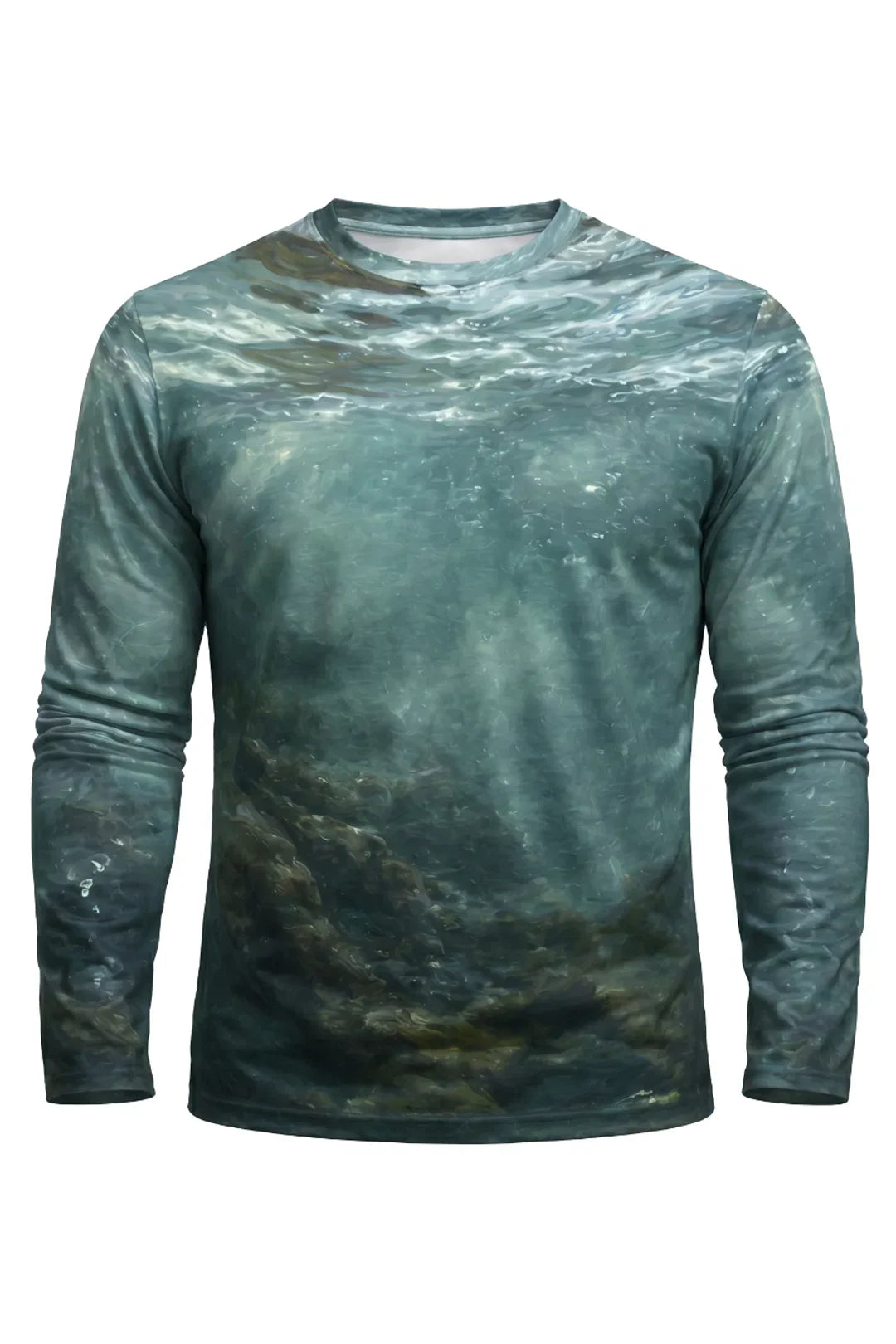 Performance Fishing Long Sleeve - Cold Teal Walleye - AOF102 mockup opposite side