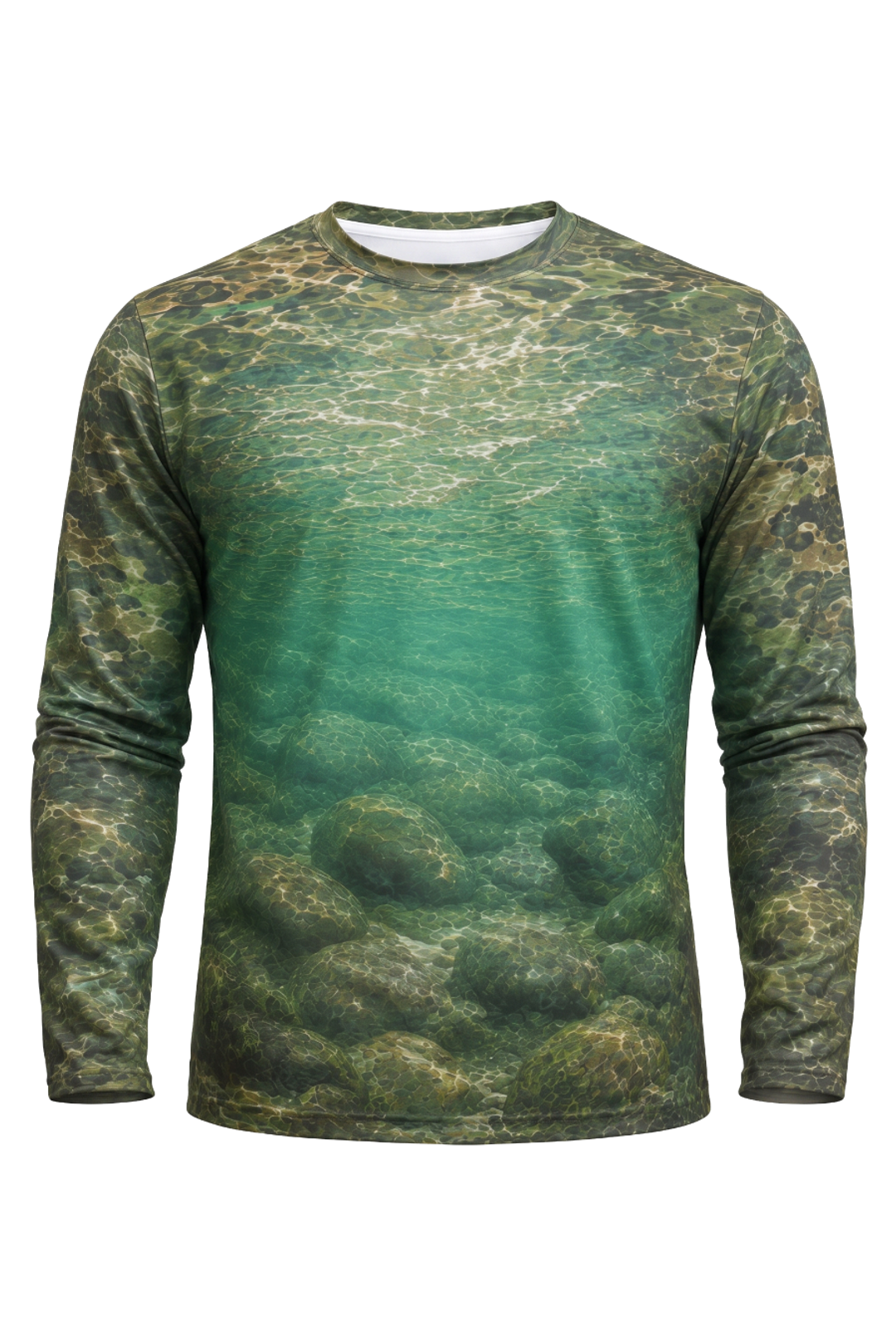 Performance Fishing Long Sleeve - Rainbow Current Glide - AOF32 mockup opposite side