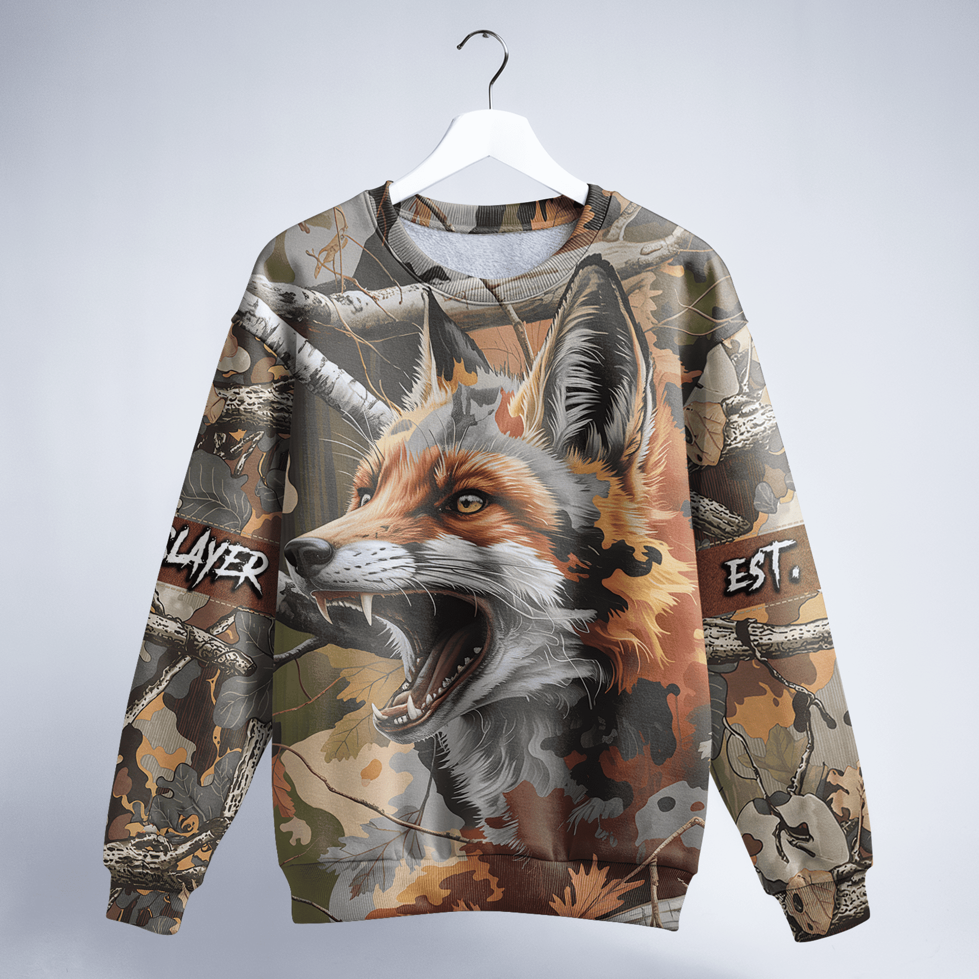 Red Fox Predator Camo Personalized Unisex Sweatshirt – The Deerly
