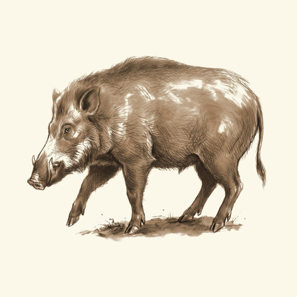 Ink drawing: Hogs