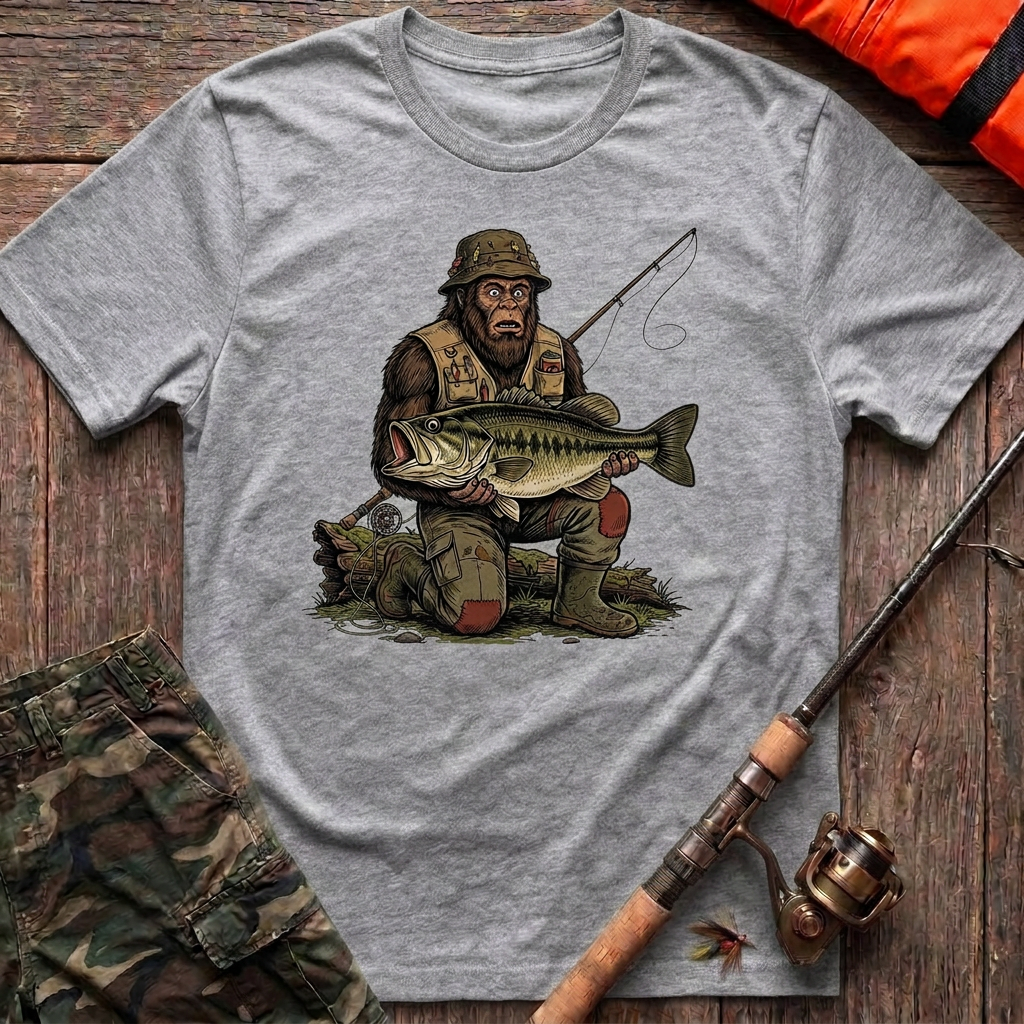 Forest Legend Bass Catch T-Shirt - Sport Grey