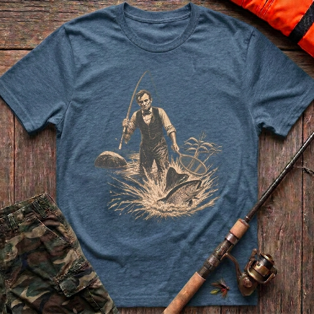 Honest Abe Trout Angler T-Shirt - Indigo Blue