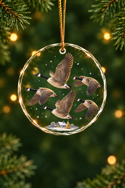 Migration on the Holy Night - Glass Ornament