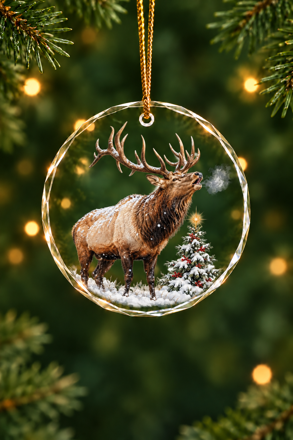 Bugle of the Winter Spruce - Glass Ornament