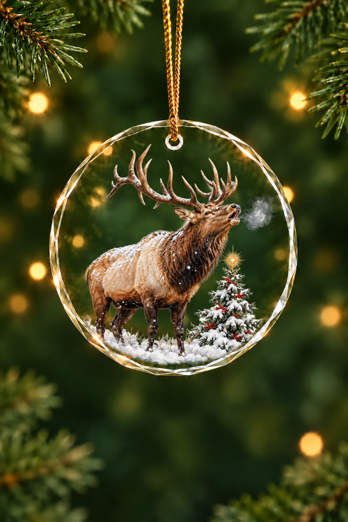 Bugle of the Winter Spruce - Glass Ornament