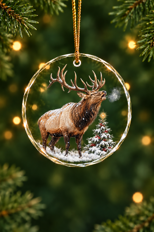 Bugle of the Winter Spruce - Glass Ornament