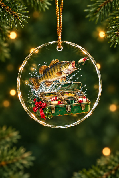 Bronzeback of the Tackle Box Christmas - Glass Ornament