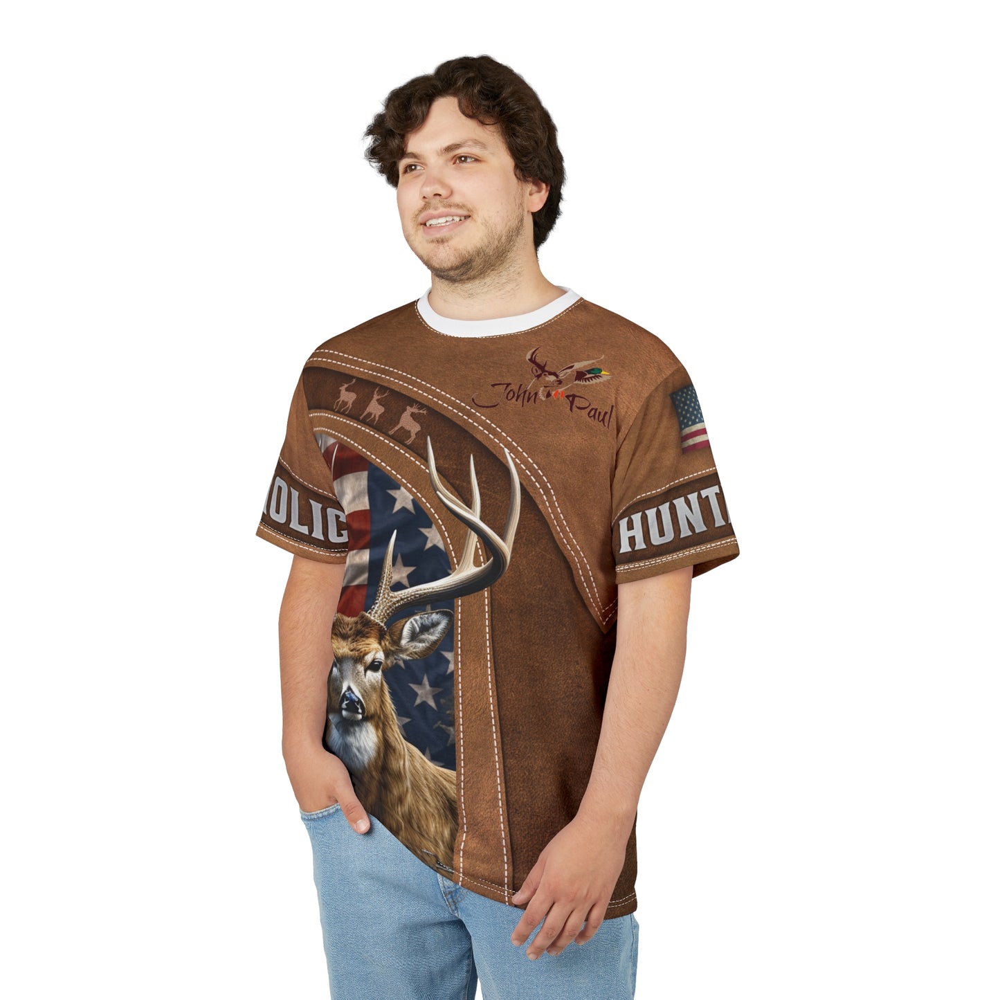 Buckaholic Hunter Personalized Unisex Cut & Sew Tee