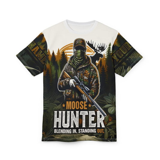 Moose Hunter Blending In Personalized Unisex Cut & Sew Tee
