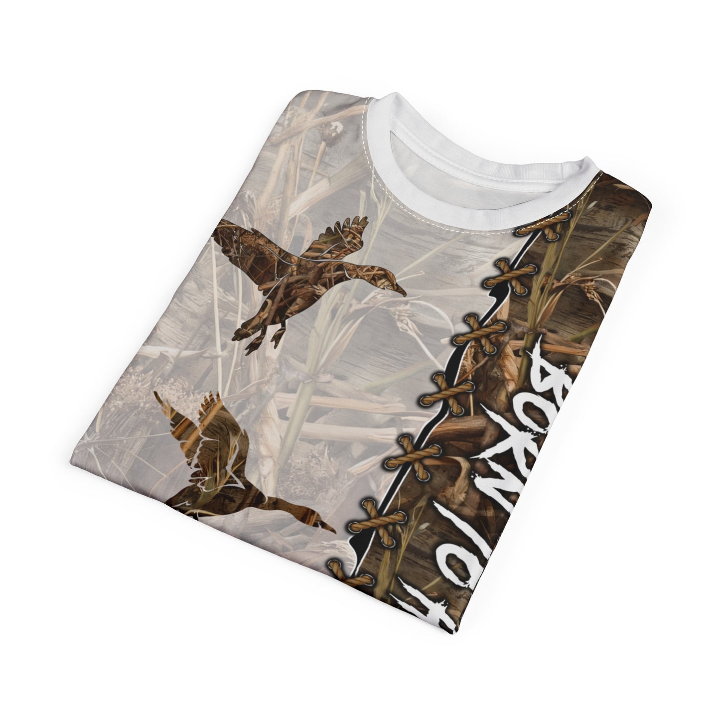 Marsh Camo Waterfowl Hunter Personalized Unisex Cut & Sew Tee