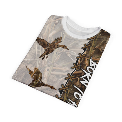 Marsh Camo Waterfowl Hunter Personalized Unisex Cut & Sew Tee