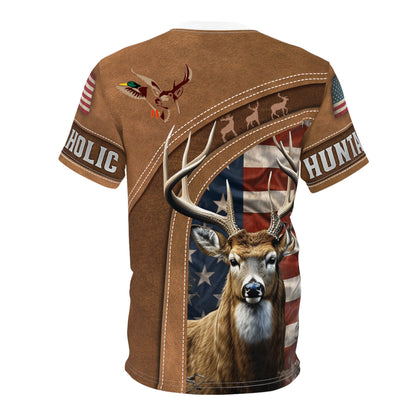 Buckaholic Hunter Personalized Unisex Cut & Sew Tee