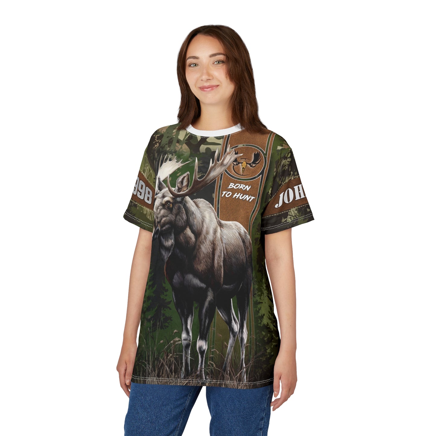 Moose Hunter Personalized Unisex Cut & Sew Tee