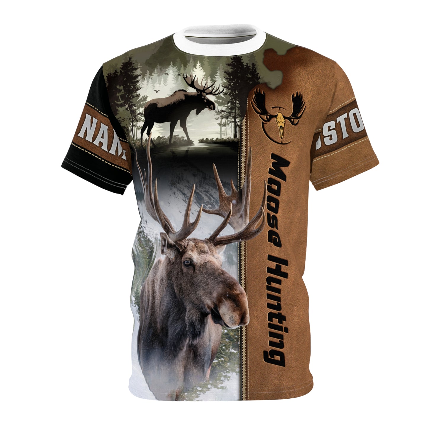 Moose Hunting Legend Personalized Unisex Cut & Sew Tee