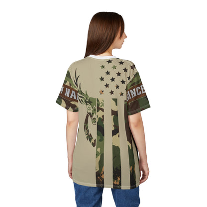Camo Flag Buck Personalized Unisex Cut & Sew Tee