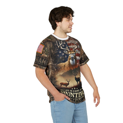Life Is A Game Hunting Personalized Unisex Cut & Sew Tee
