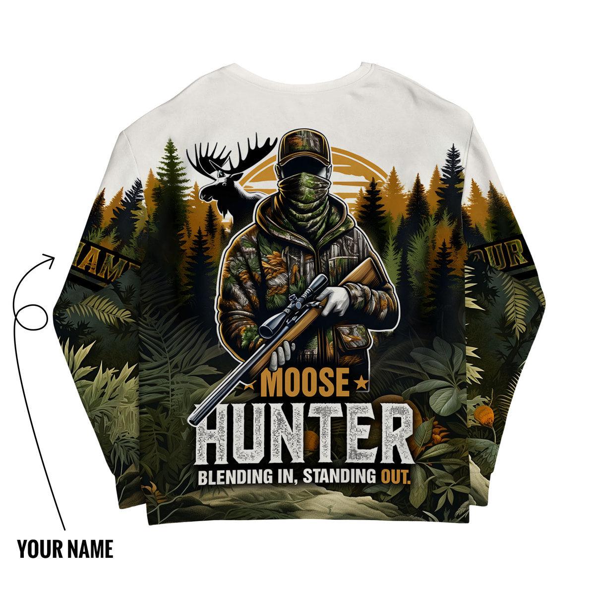 Moose Hunter Camo Sweatshirt Personalized - The Deerly