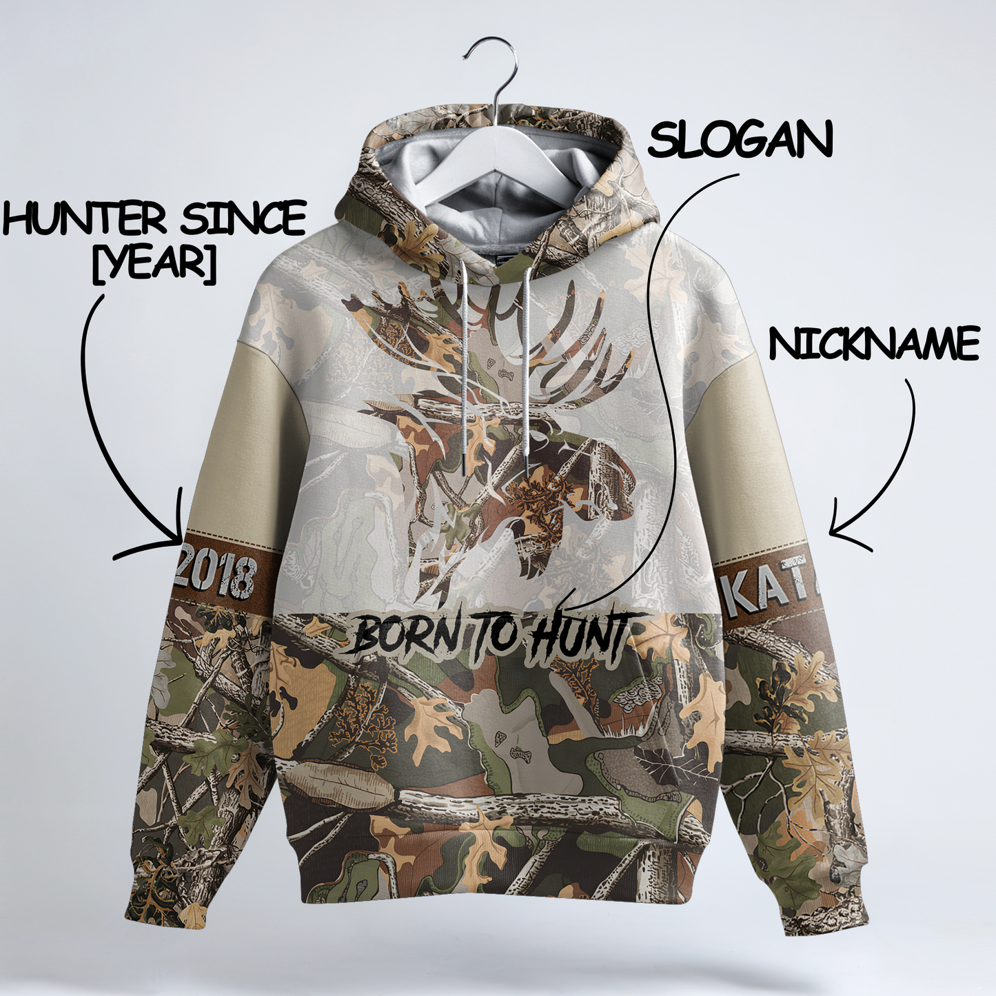 Bull Moose Camo Personalized Hoodie
