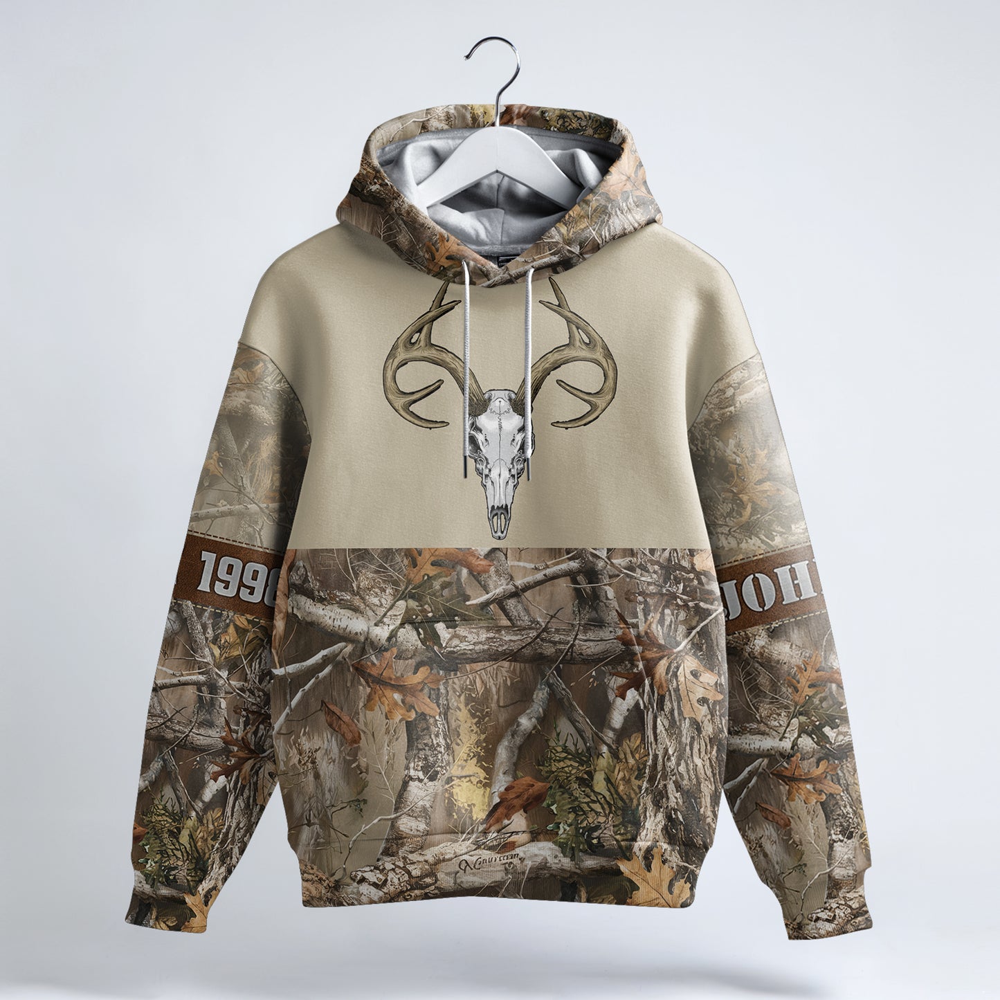 Born to Hunt Personalized Hoodie | Skull Deer & Grim Reaper for Bow Hunters