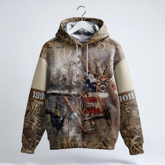 Buck & Reel Legacy Camo Hoodie – Personalized for Hunters