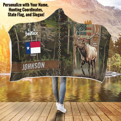 Personalized Elk Hunting Hooded Blanket - The Deerly