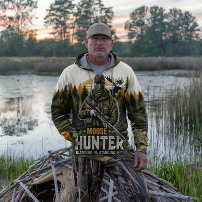 Moose Hunter: Wilderness Camo Zip Hoodie - The Deerly