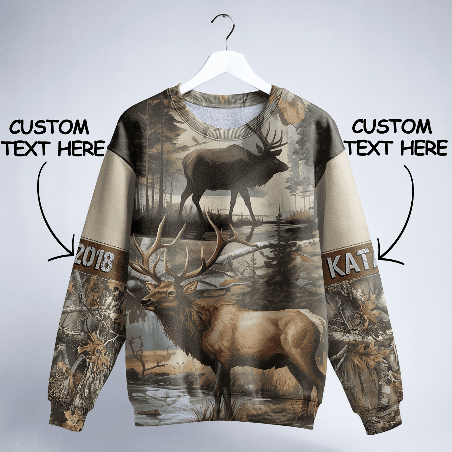 Whitetail Elk Wilderness Personalized Unisex Sweatshirt