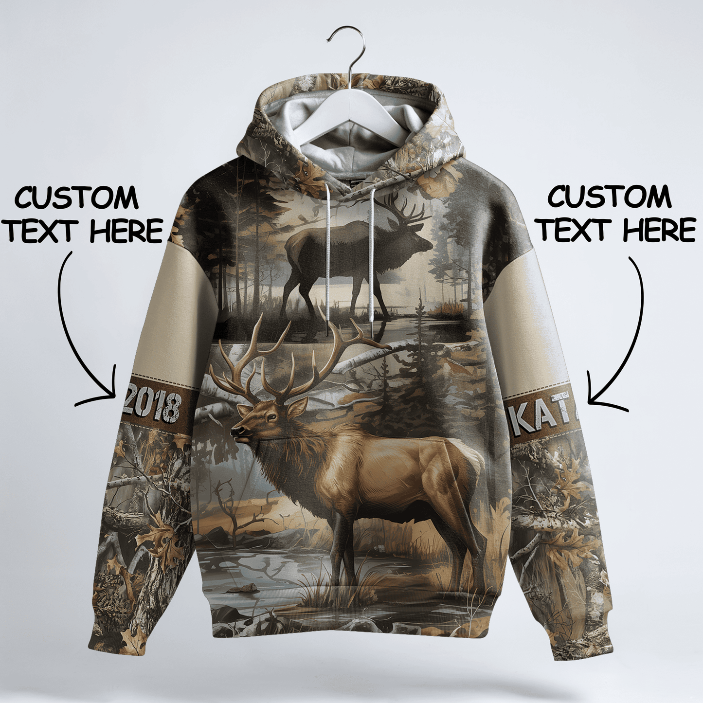 Whitetail Elk Wilderness Personalized Hoodie