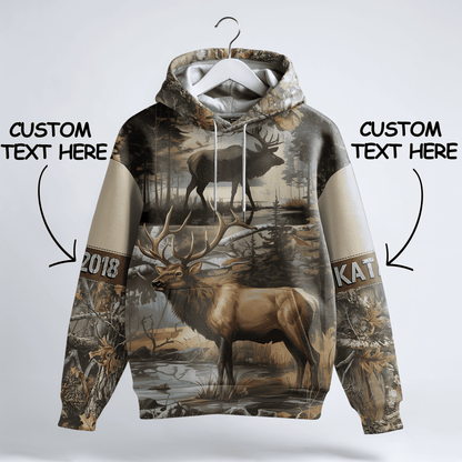 Whitetail Elk Wilderness Personalized Hoodie