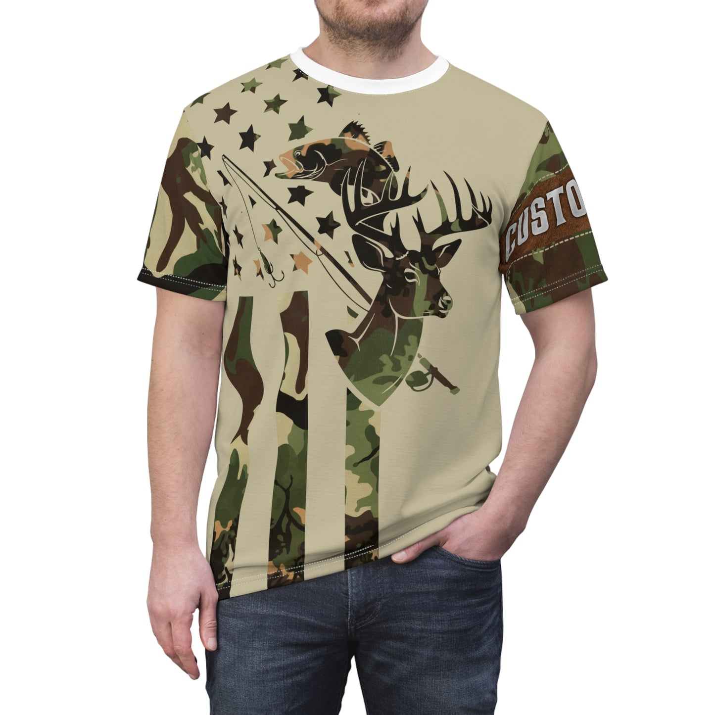 Stars & Stripes Outdoors Personalized Unisex Cut & Sew Tee