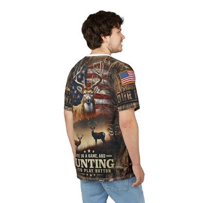 Life Is A Game Hunting Personalized Unisex Cut & Sew Tee