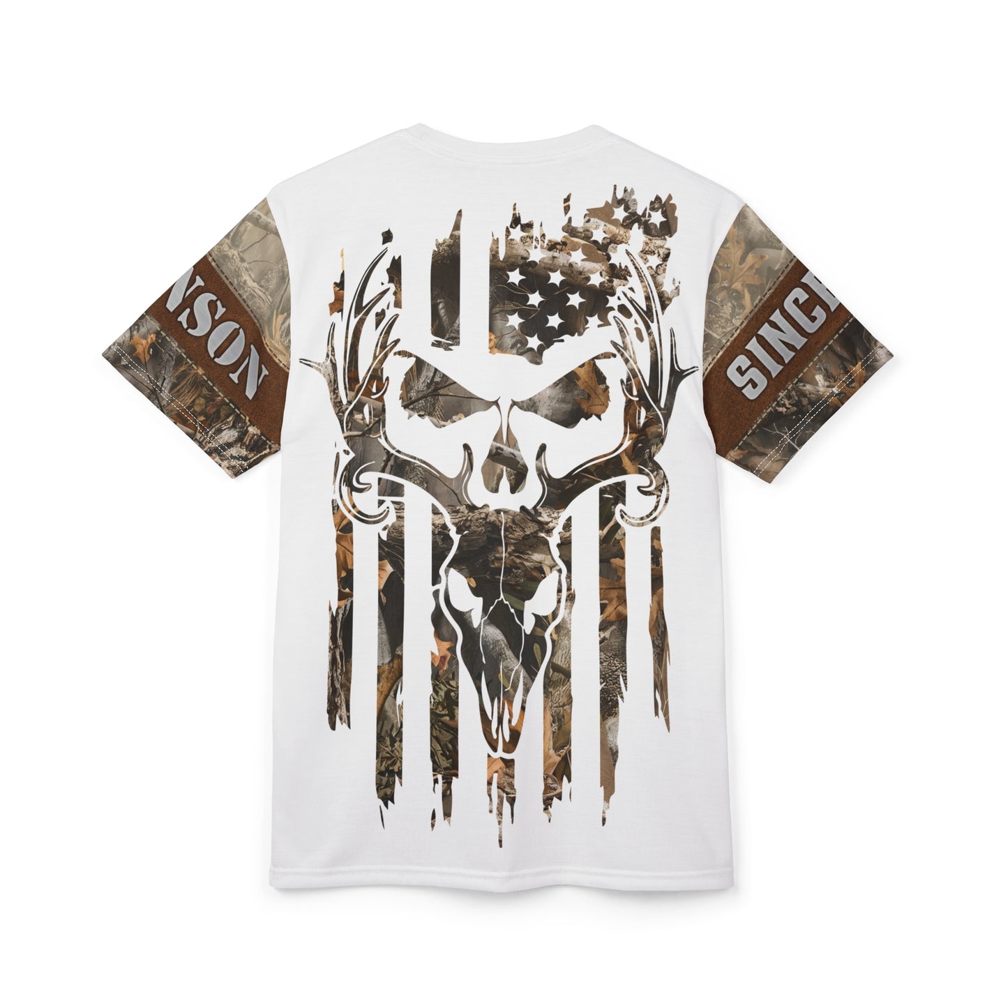 Skull Buck Flag Personalized Unisex Cut & Sew Tee
