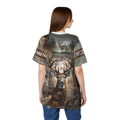 Born To Hunt Buck Personalized Unisex Cut & Sew Tee
