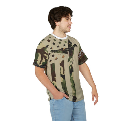 Camo Duck Flag Personalized Unisex Cut & Sew Tee