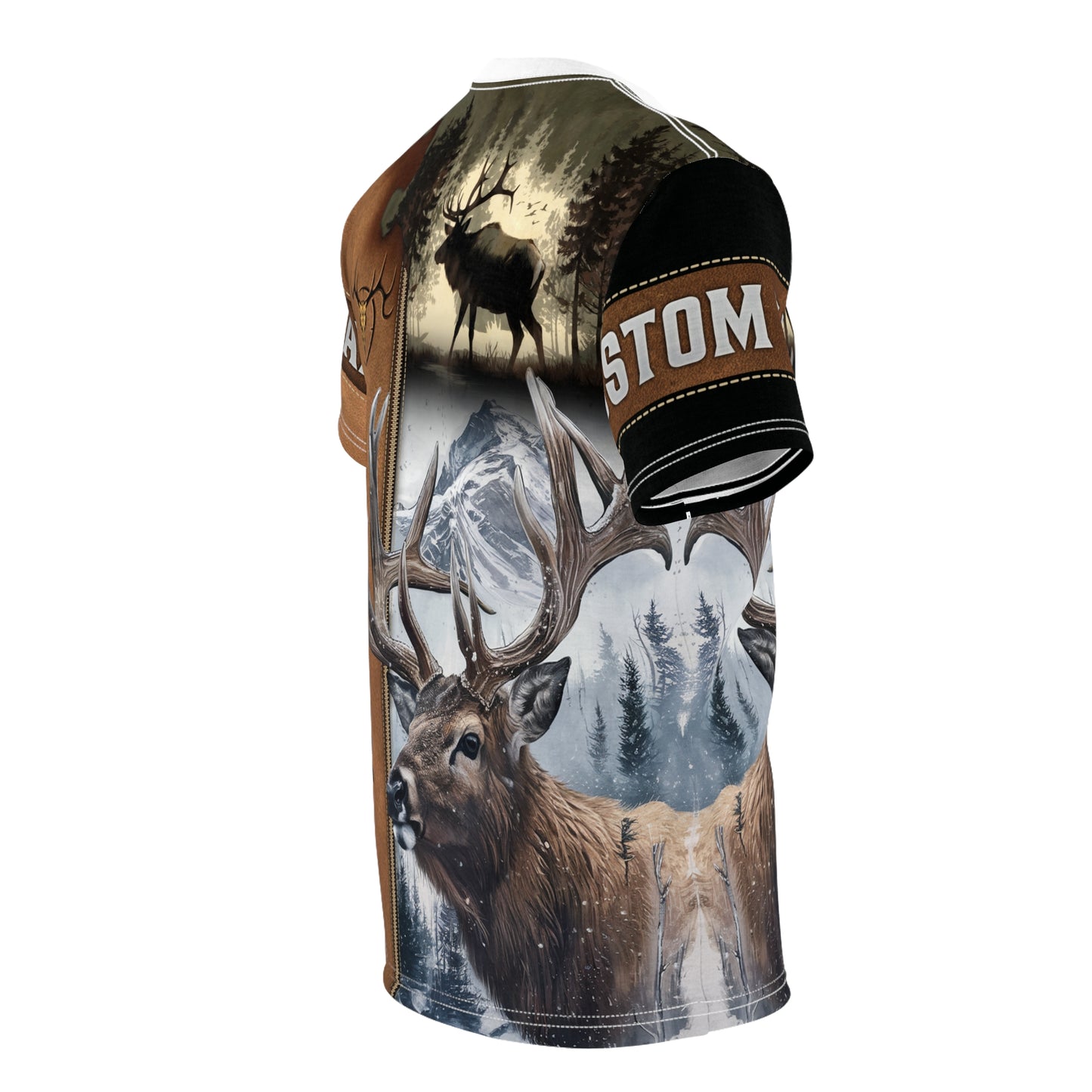 Deer Hunting Majesty Personalized Unisex Cut & Sew Tee