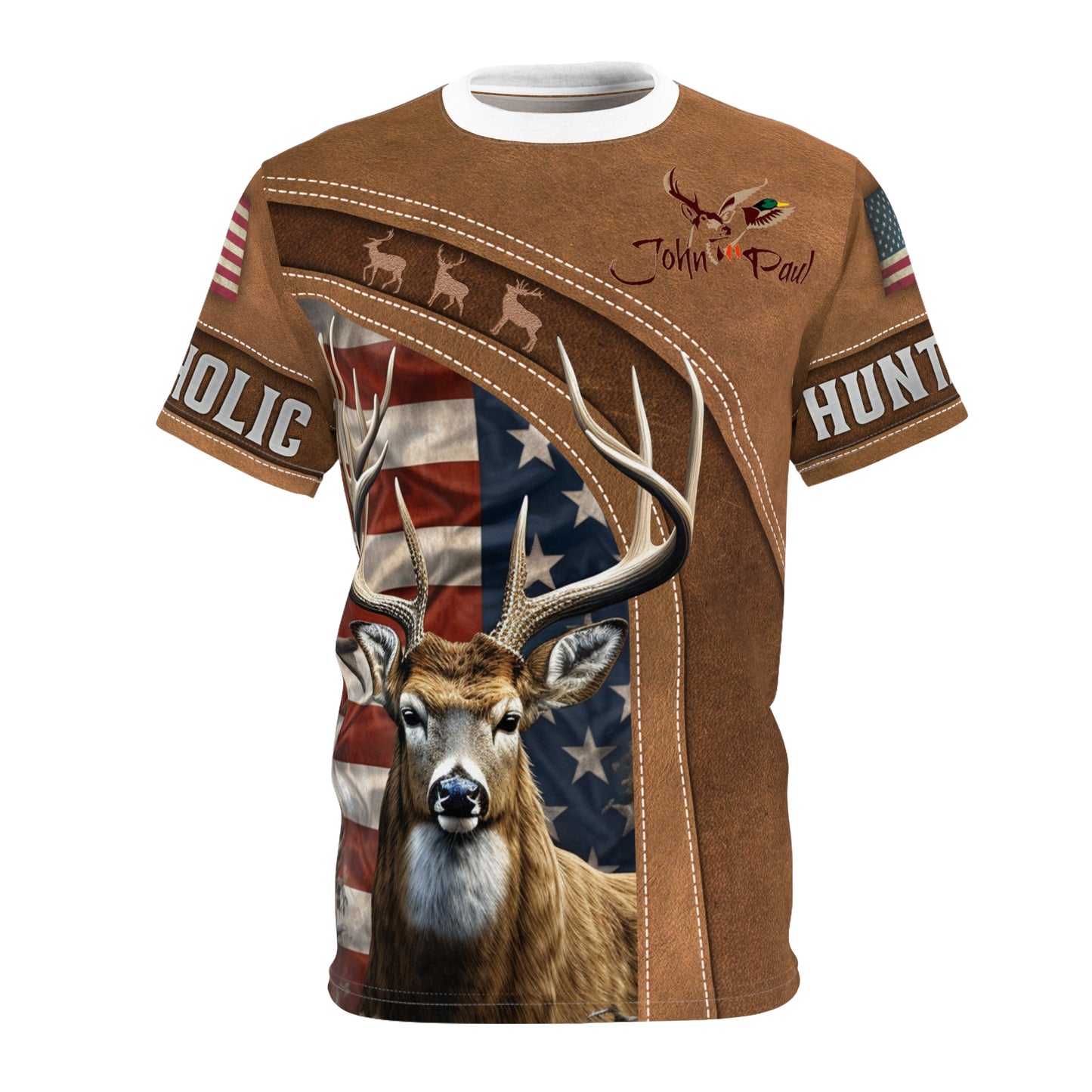 Buckaholic Hunter Personalized Unisex Cut & Sew Tee