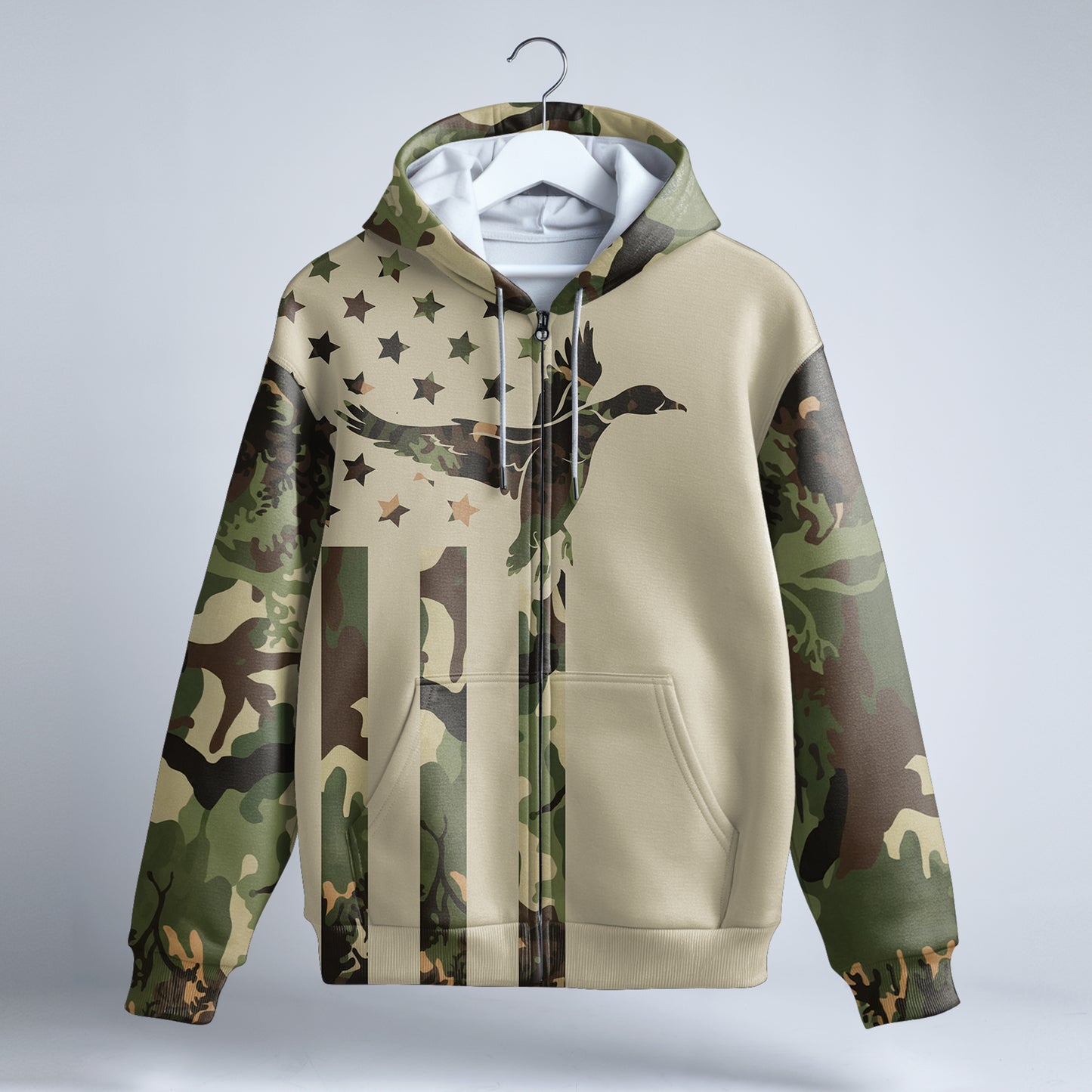 Duck Hunting Camo Zip Hoodie – Rugged and Ready for the Hunt