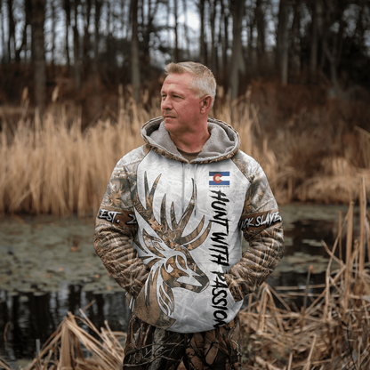 State Pride Buck Hunter Personalized Hoodie